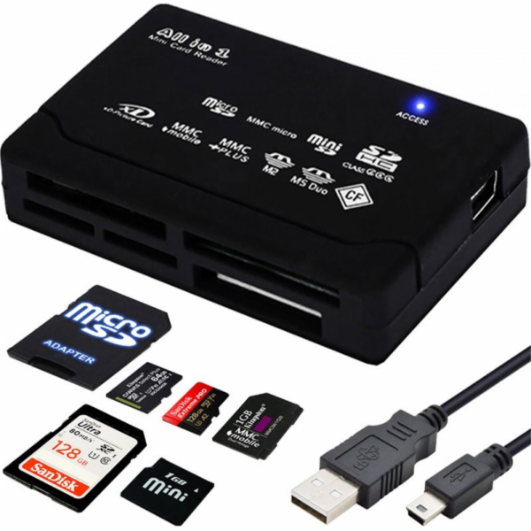 Retoo Reader Micro SD USB USB-C SDHC CF SM paměťová čtečk...