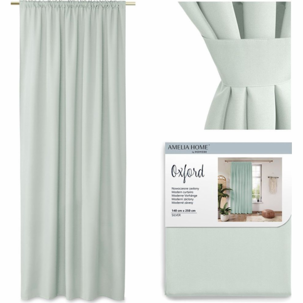 Ameliahome ameliahome opona Oxford Pliat Silver 140x250