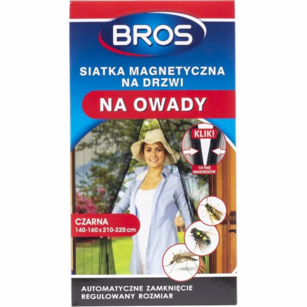 Bros Bros Magnetic Mesh pro dveře pro hmyz černá 160 x 22...