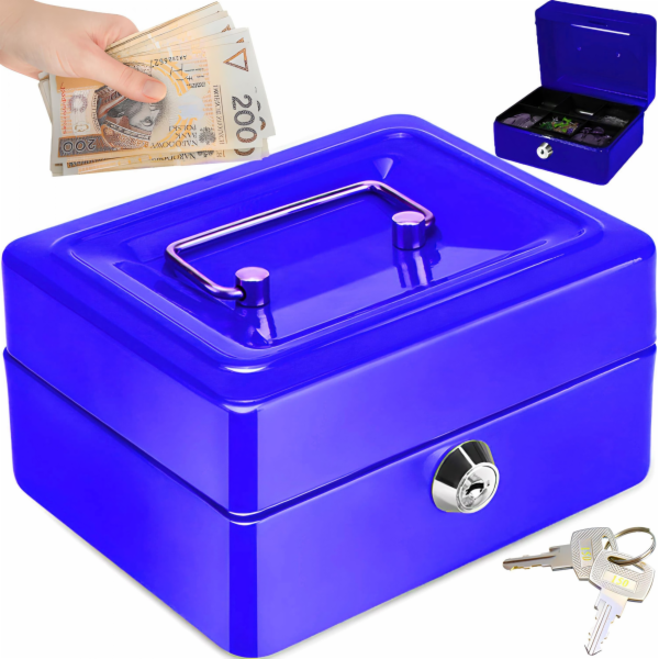 Retoo Big Money Case Sejf bialon xxl metal -niebskie