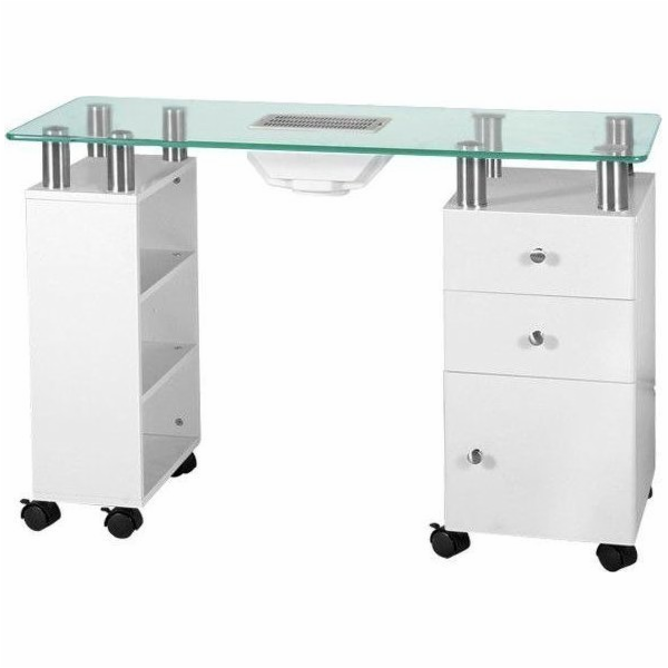 ActiveShop Desk Glass Desk s bílým absorbérem 013B
