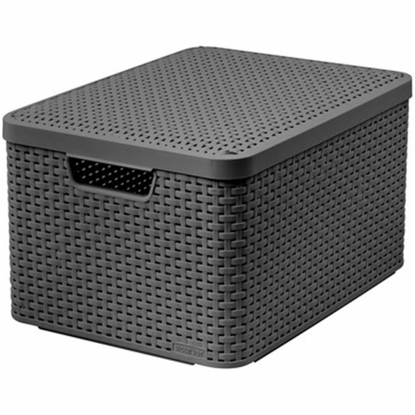 Curver Basket Box s víkem L Šedý Basket CURVER univerzáln...