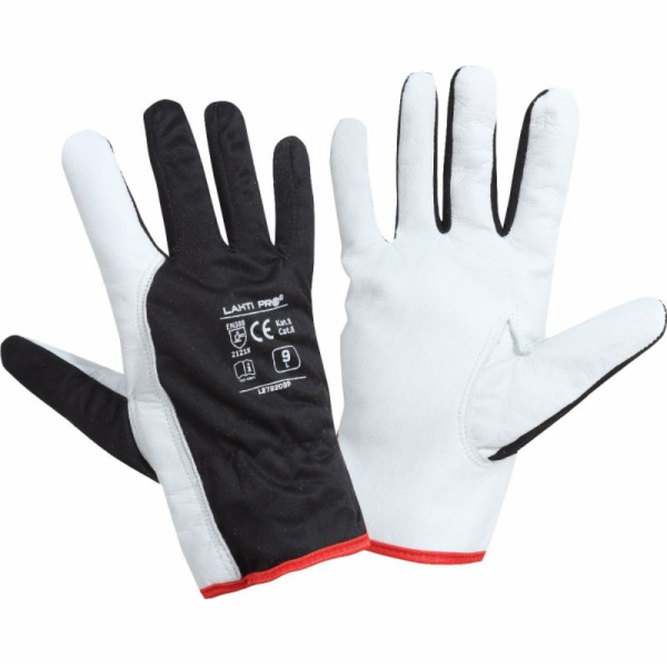 Lahti Pro Working Gloves vyrobené z kozí kožené černé pár...