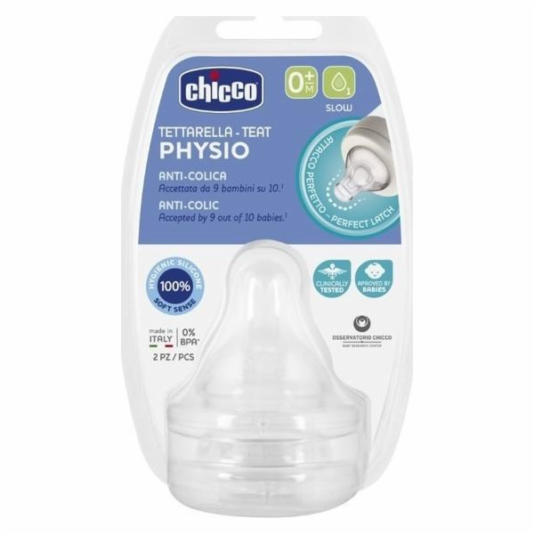 Chicco Perfects savička na láhev s pomalým průtokem, 2 ks...