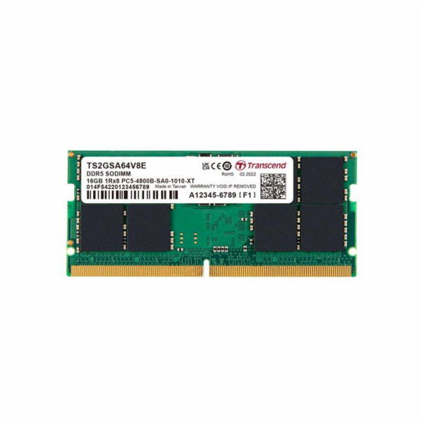 Transcend paměť 16GB SODIMM DDR5 4800 1Rx8 2Gx8 CL40 1.1V