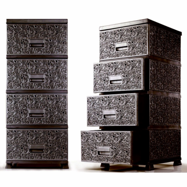 Komoda polyratan 44x38x90,5 cm RAF wenge
