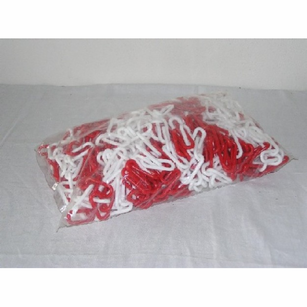 Řetěz plast 6 mm červenobílý
