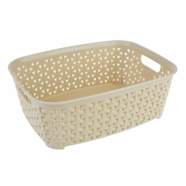 Košík 26x19x9 cm plast/ratan béžový