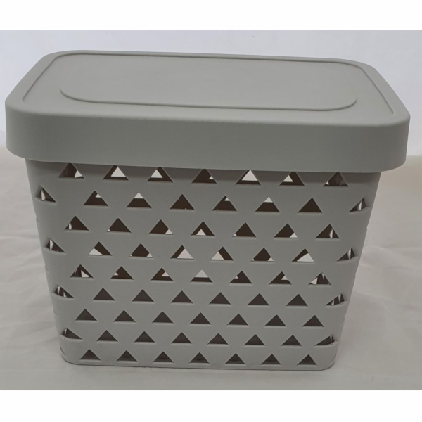 Košík s uchy a víkem 31,5x24x21,5 cm plast