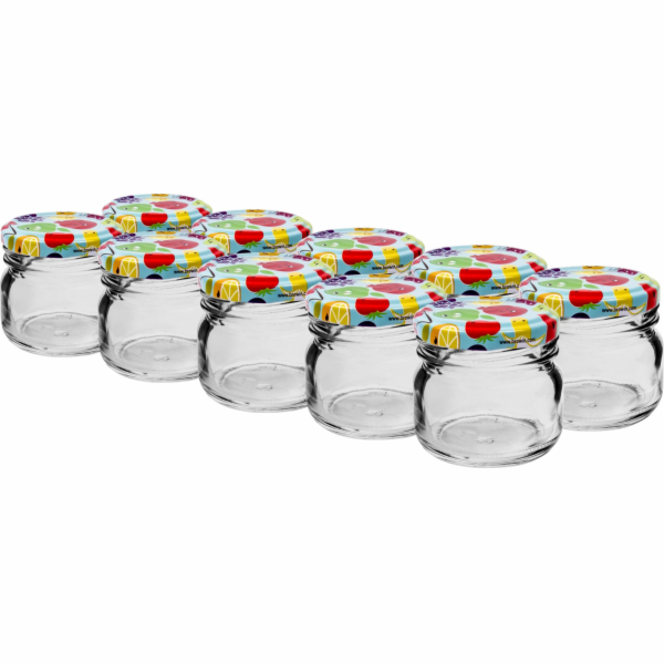 Sklenice zavařovací 30 ml 10 ks s víčkem 43 dekor