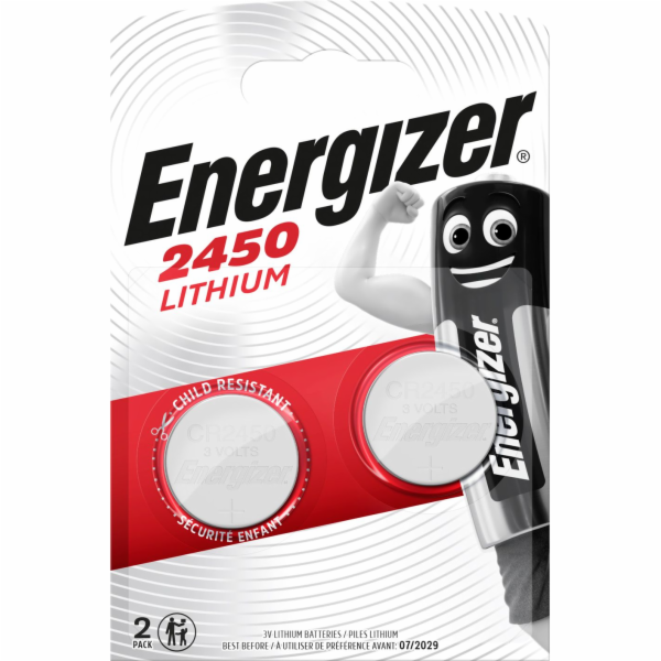 Baterie plochá knoflík CR 2450 Energizer Lithium