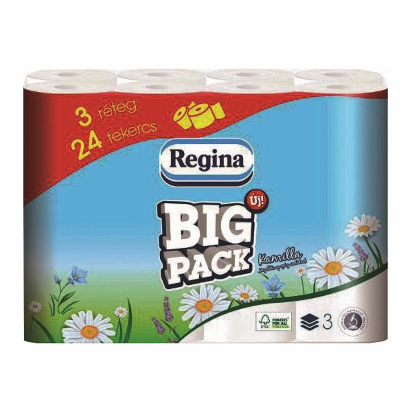 Papír toaletní 3 vrstvý Regina Big pack 24
