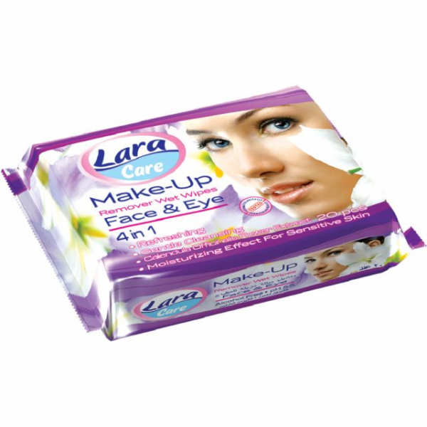 Ubrousky vlhčené odstraňující make-up LARA 20 ks