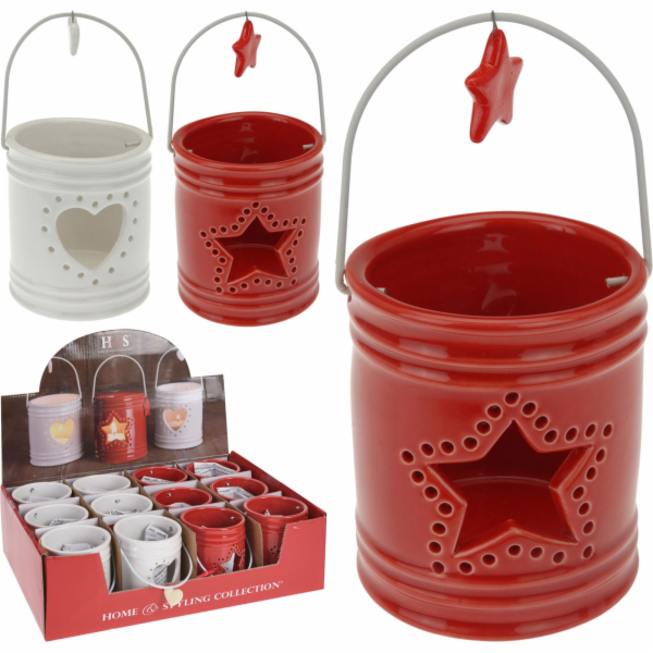 Svícen na čajovou svíčku 8x7 cm mix 2 barev