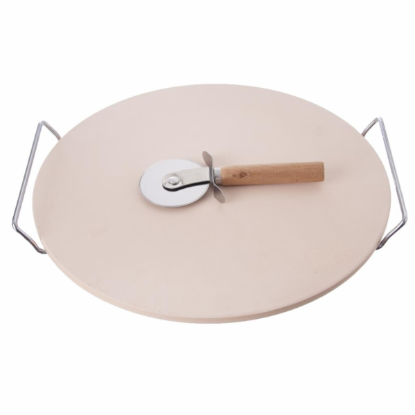 Kámen na pečení 33 cm + kráječ na pizzu
