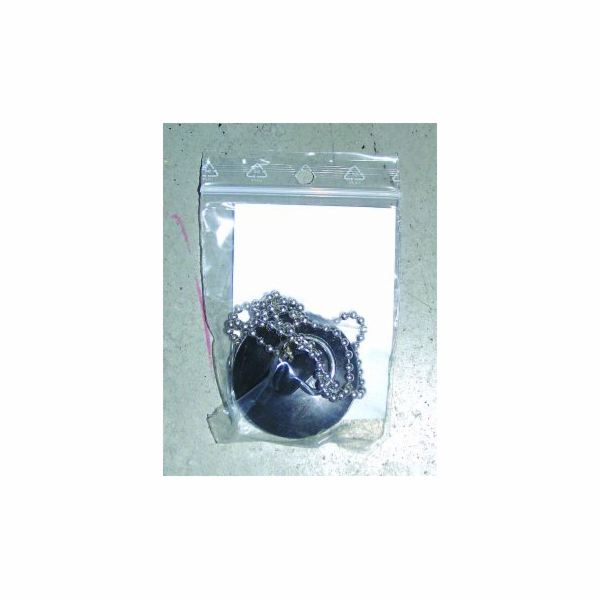 Zátka dřezu 43 mm černá s řetízkem