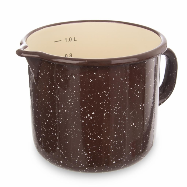 Hrnek 1,2 l s výlevkou BROWN smalt