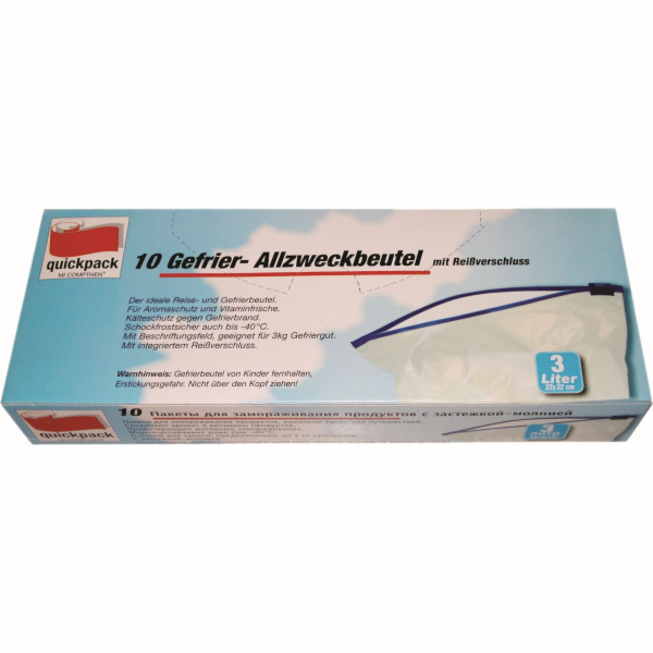 Sáček zipový s jezdcem 22x32 cm/3 l 10 ks