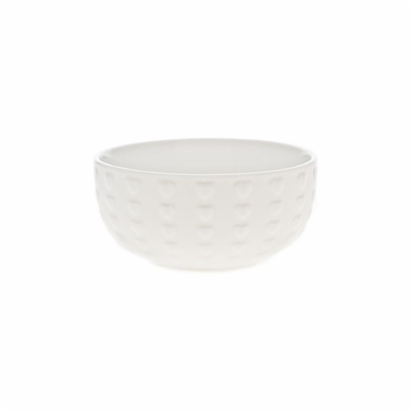 Miska s dekorem srdce 500 ml, bílá