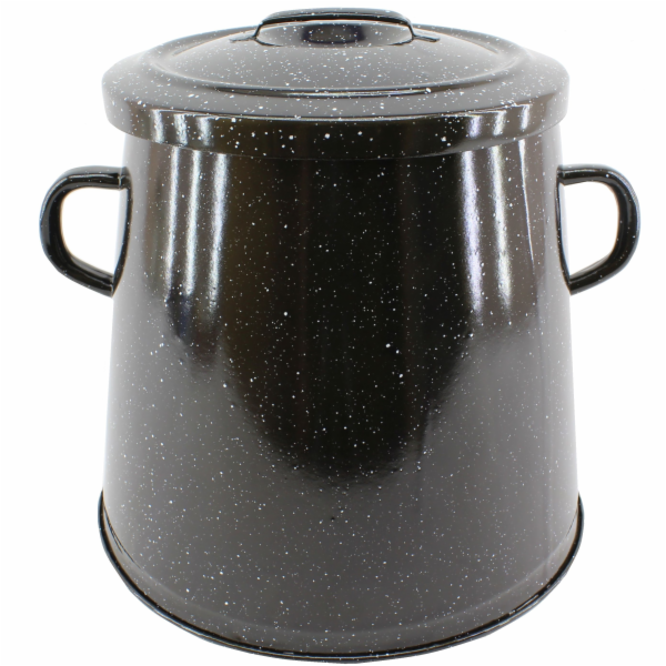 Nádoba smalt 5 l s víkem černý granit