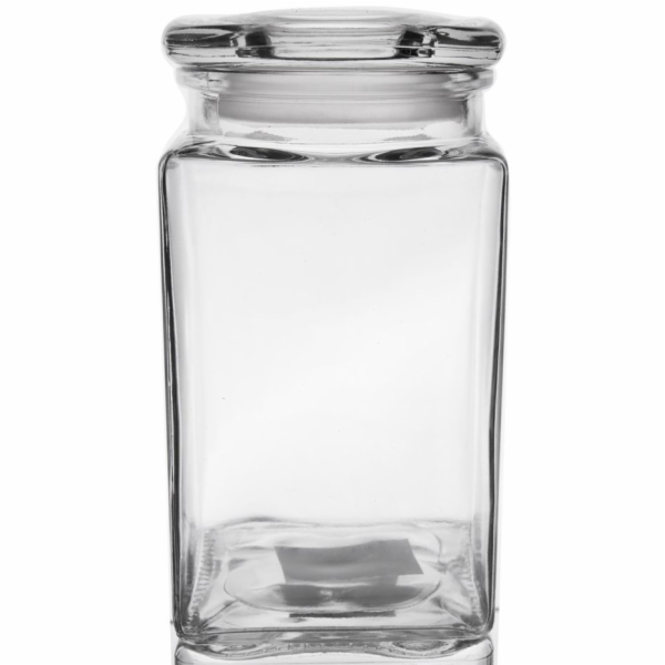 Dóza 1,4 l s víkem hranatá sklo