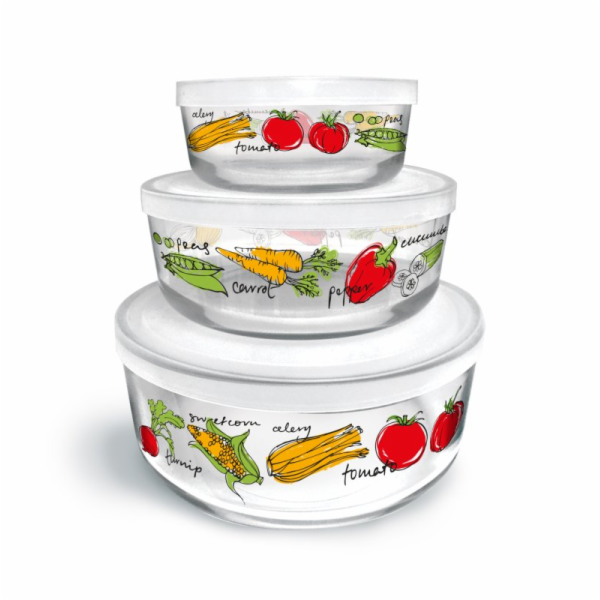 Dózy set 3 ks ZELENINA 300 ml, 700 ml, 1300 ml