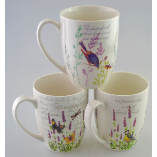 Hrnek 350 ml porcelán dekor flora and fauna