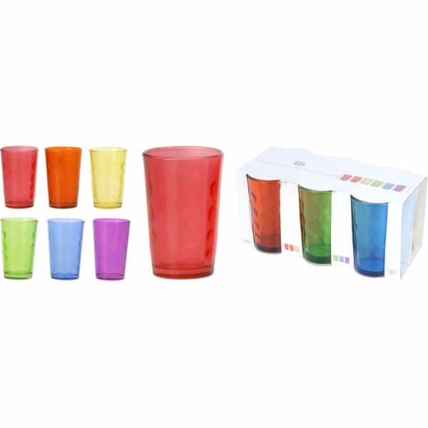 Sklenice 240 ml 6 ks barevná