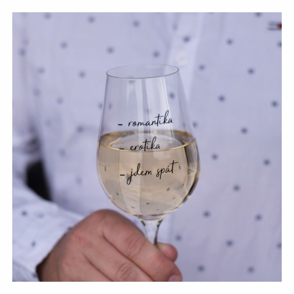 Sklenice na víno  Romantika, erotika, jdem spát   350 ml