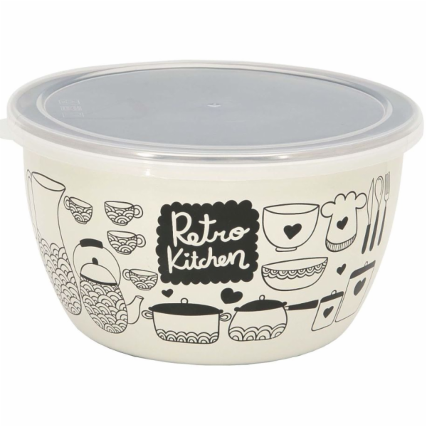 Miska smalt 1,75 l s plastovým víčkem dekor Retro kitchen