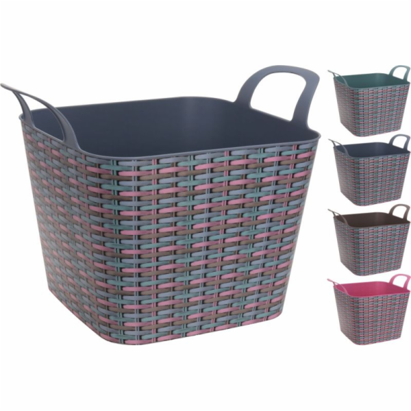 Koš hranatý 14 l plast dekor ratan
