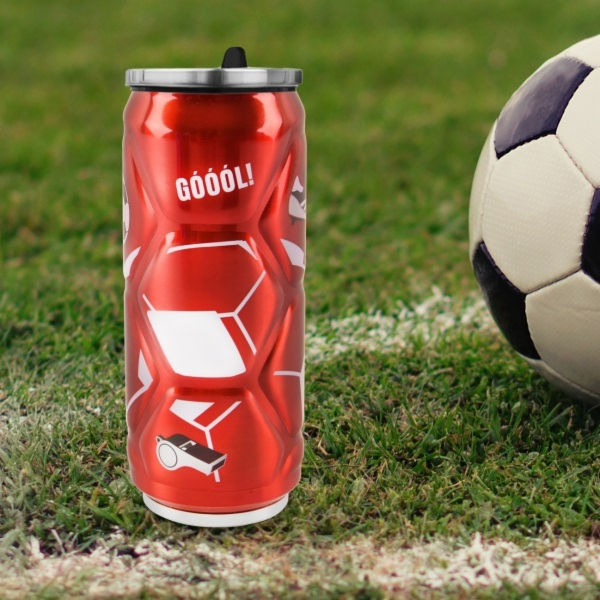 Termoska / plechovka FOTBAL 0,5 l červená