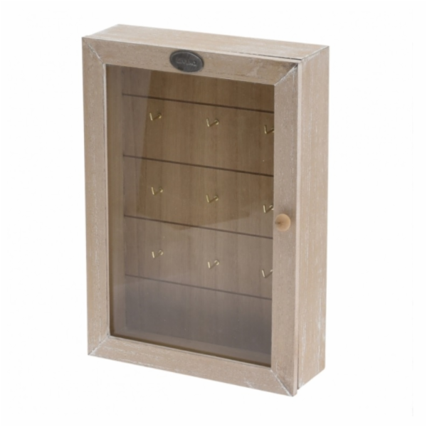 Skřínka na klíče dřevo/sklo