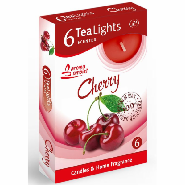Svíčka čajová 6 ks Cherry