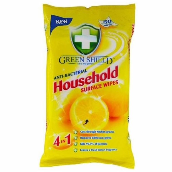 Utěrky vlhčené antibakterialní 50 ks 4v1 pro použití v dom