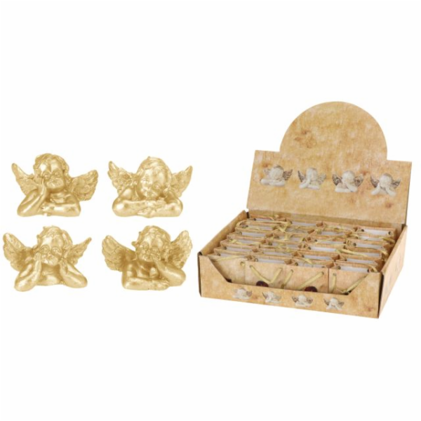 Ozdoba vánoční anděl v dárkové tašce polystone