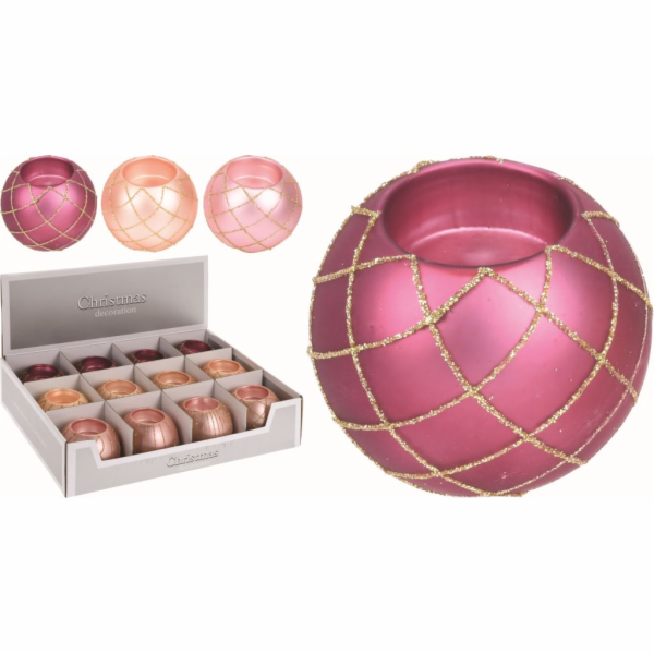 Svícen na čajovou svíčku koule mix druhů