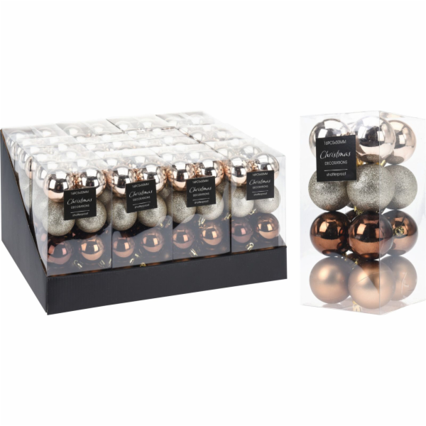 Ozdoba&nbsp;vánoční&nbsp;koule&nbsp;16&nbsp;ks&nbsp;5&nbsp;cm&nbsp;mix&nbsp;barev