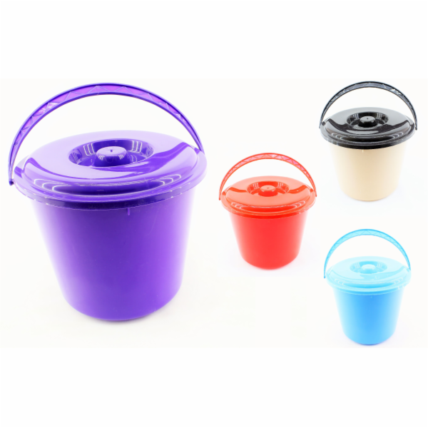 Vědro s víkem 7 l mix barev plast