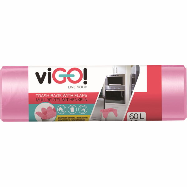 Pytel na odpadky 60 l/18 ks s vůní jahoda s uchy Vigo