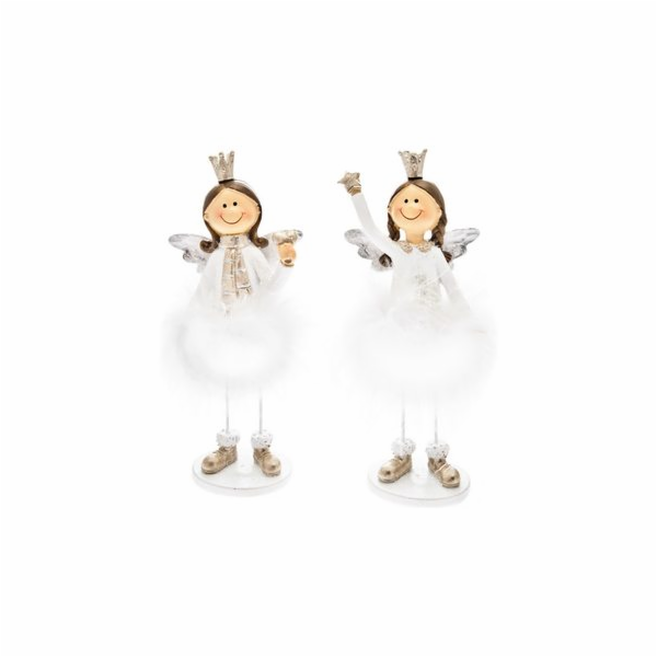 Anděl s korunkou stojící 16x7 cm 2 druhy
