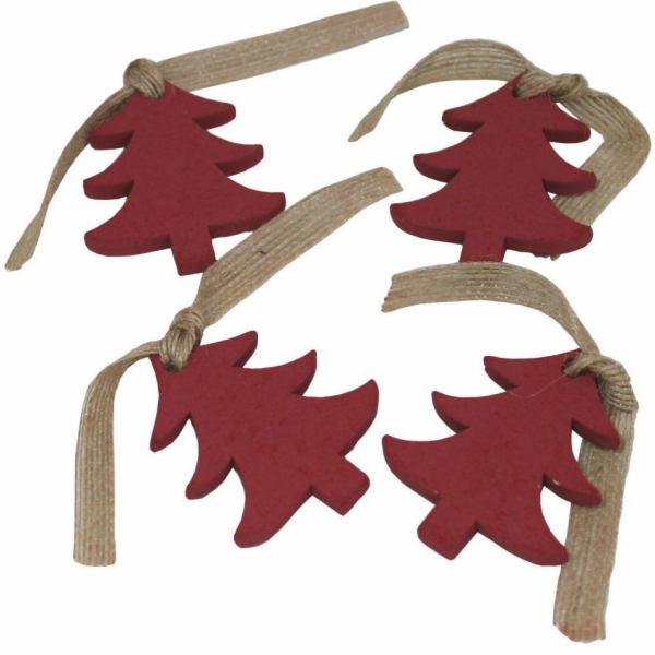 Dekorace závěsná STROMKY vínové 4 ks