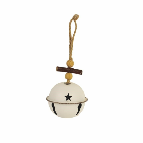 Rolnička bílá kovová 6 cm