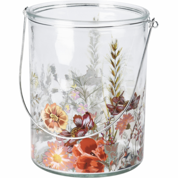 Svícen skleněný WILD FLOWERS 15x10 cm