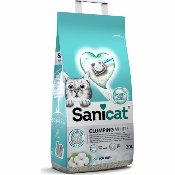 Kočičí štěrk sanicat shlukuje bílou, štěrk, pro kočky, be...