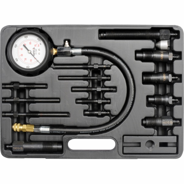 YATO DIESEL COMPRESSION PRESSURE GAUGE SET 16 pcs. 7307