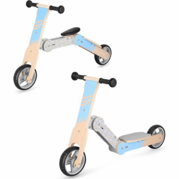 Spokey WOO-RIDE MULTI Dřevěné dětské odrážedlo a koloběžk...