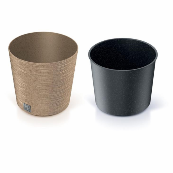 Květináč Prosperplast FURU ROUND LOW ECO WOOD 25 cm naturo 