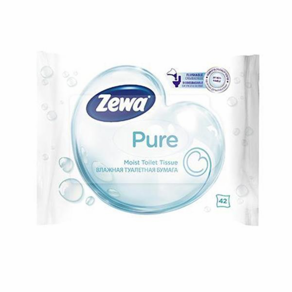 Toaletní papír Tork vlhčený splachovatelný ZEWA Pure - 42ks