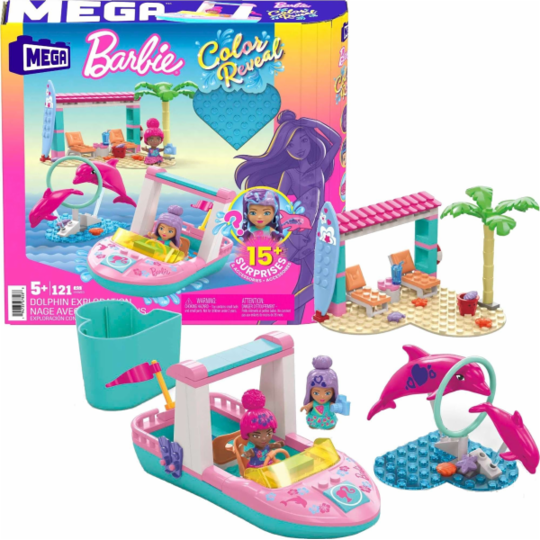 Barbie Mattel MEGA BLOKS Color Reveal Dobrodružství s del...
